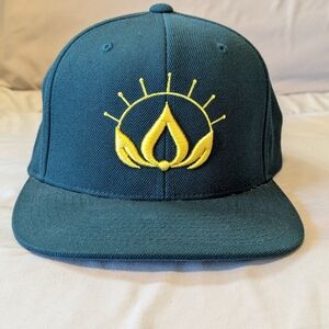 Cannabliss Green Flat Brim Hat with Gold